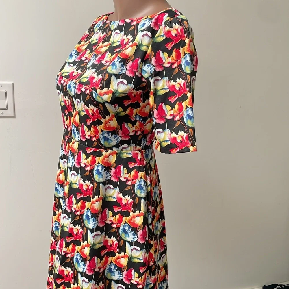 Amie Scott The Wicked Witch Dress Floral Shortsleeves Pocket Vintage Small S New - Picture 4 of 11